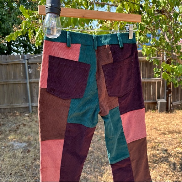 NWT Current Mood corduroy patchwork flare pants - Picture 4 of 8